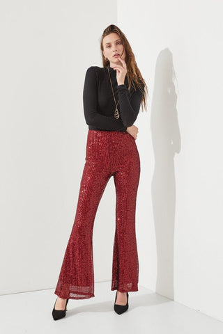 Sparkly High Waisted Sequin Pants from Flare Pants collection you can buy now from Fashion And Icon online shop