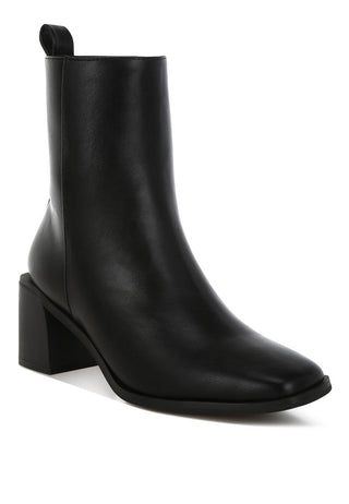 Square Toe Faux Leather Ankle Boots from Boots collection you can buy now from Fashion And Icon online shop