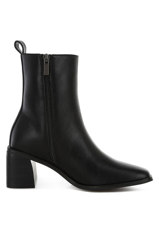 Square Toe Faux Leather Ankle Boots from Boots collection you can buy now from Fashion And Icon online shop