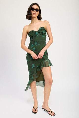 Strapless Floral Dress from Mini Dresses collection you can buy now from Fashion And Icon online shop