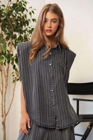 Stripe Button Down Shirt and Long Pants Set from Matching Sets collection you can buy now from Fashion And Icon online shop