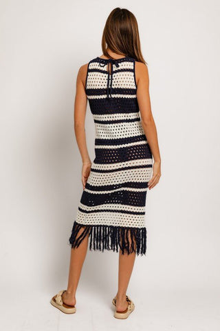 Stripe Crochet Dress from Midi Dresses collection you can buy now from Fashion And Icon online shop