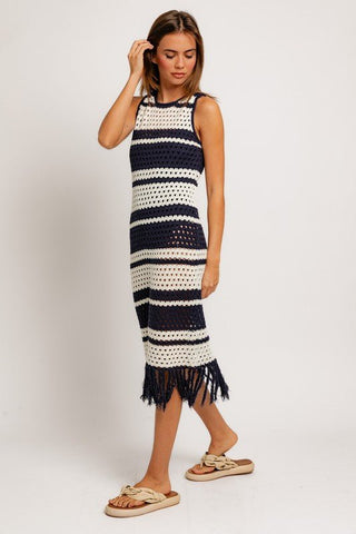 Stripe Crochet Dress from Midi Dresses collection you can buy now from Fashion And Icon online shop