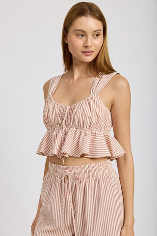 Striped Babydoll Top from Blouses collection you can buy now from Fashion And Icon online shop