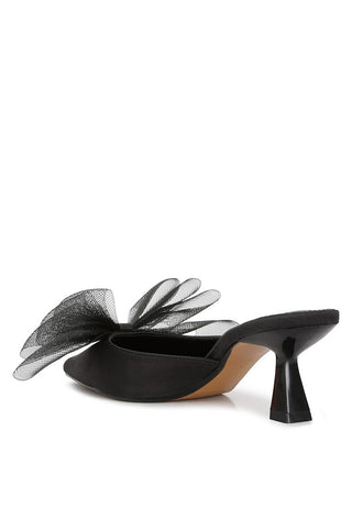 Stylish Pointed Toe Bow Kitten Heel Mules from Mule collection you can buy now from Fashion And Icon online shop