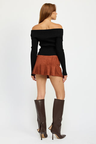 Suede Wrap Mini Skirt with Belt from Mini Skirts collection you can buy now from Fashion And Icon online shop