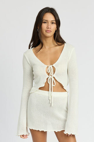 Tie Front Crochet Cardigan from Knit Tops collection you can buy now from Fashion And Icon online shop