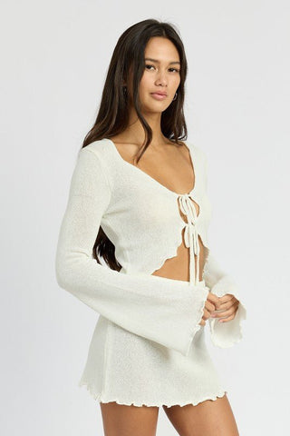 Tie Front Crochet Cardigan from Knit Tops collection you can buy now from Fashion And Icon online shop