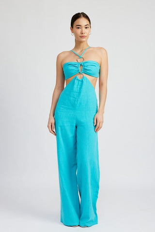 Turquoise Cut Out Jumpsuit from Jumpsuits collection you can buy now from Fashion And Icon online shop