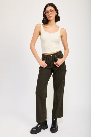 Vintage Wash Straight - Leg Denim Pants from Straight Jeans collection you can buy now from Fashion And Icon online shop