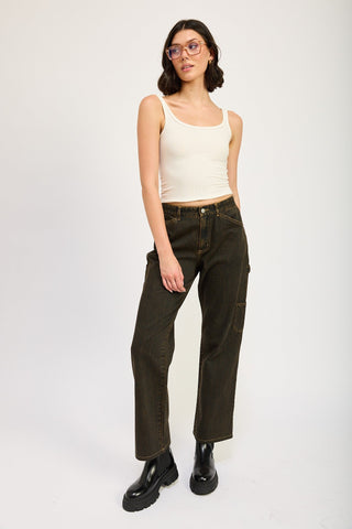 Vintage Wash Straight - Leg Denim Pants from Straight Jeans collection you can buy now from Fashion And Icon online shop