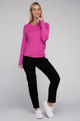 Viscose Round Neck Basic Sweater from Long Sleeve Top collection you can buy now from Fashion And Icon online shop