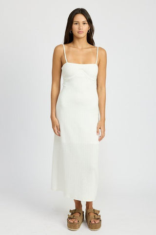 White Fitted Midi Dress from Midi Dresses collection you can buy now from Fashion And Icon online shop