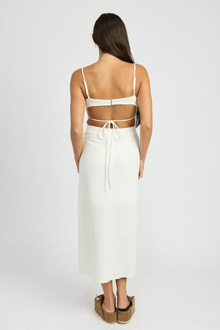 White Fitted Midi Dress from Midi Dresses collection you can buy now from Fashion And Icon online shop