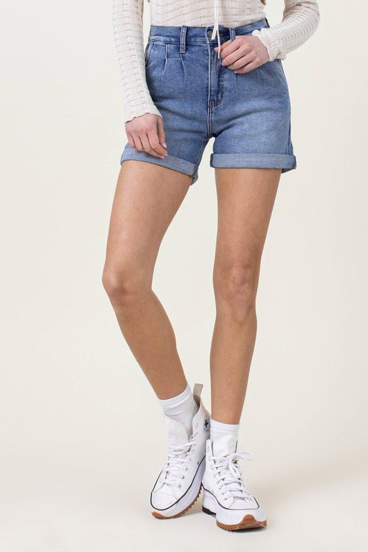 Buy Y/project Fold-over Waist Straight Denim Shorts - Blue At 45% Off |  Editorialist