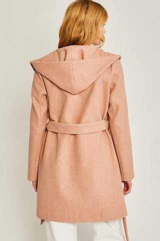 Belted Coat With Hoodie from Coats collection you can buy now from Fashion And Icon online shop