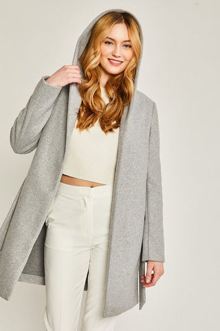 Belted Coat With Hoodie from Coats collection you can buy now from Fashion And Icon online shop