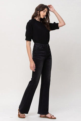 Black High Rise Relax Flare Jeans from Jeans collection you can buy now from Fashion And Icon online shop