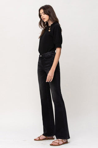 Black High Rise Relax Flare Jeans from Jeans collection you can buy now from Fashion And Icon online shop