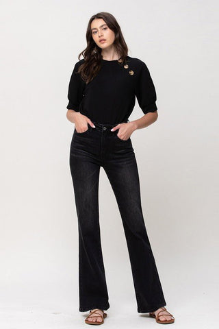 Black High Rise Relax Flare Jeans from Jeans collection you can buy now from Fashion And Icon online shop