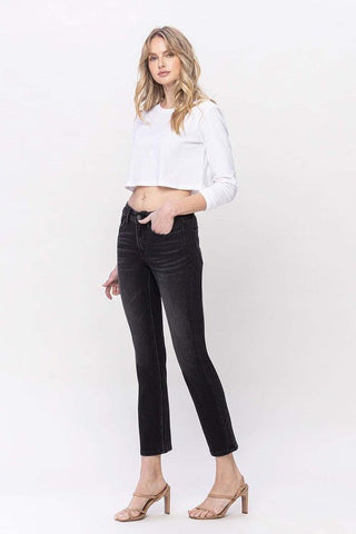 Black Mid Rise Straight Jeans from Jeans collection you can buy now from Fashion And Icon online shop