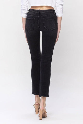 Black Mid Rise Straight Jeans from Jeans collection you can buy now from Fashion And Icon online shop