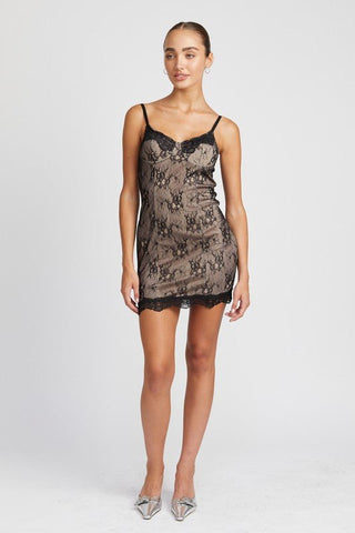 Mini Lace Dress - Black Lace Dress