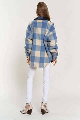 Blue Plaid Shacket from Shaket collection you can buy now from Fashion And Icon online shop