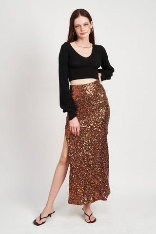 Sequin Maxi Skirt