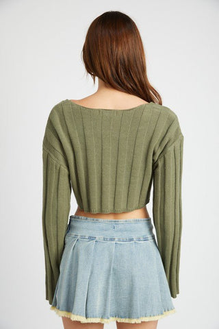 Crop Ribbed Sweater from Sweaters collection you can buy now from Fashion And Icon online shop