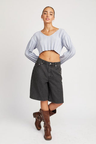 Crop Ribbed Sweater from Sweaters collection you can buy now from Fashion And Icon online shop