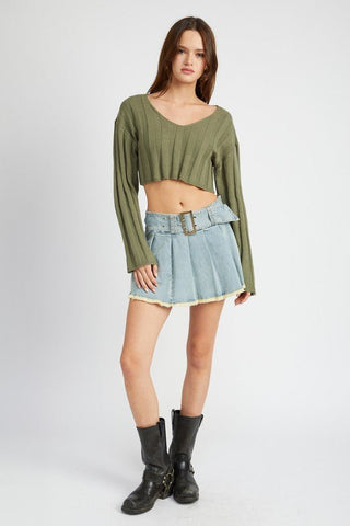 Crop Ribbed Sweater from Sweaters collection you can buy now from Fashion And Icon online shop