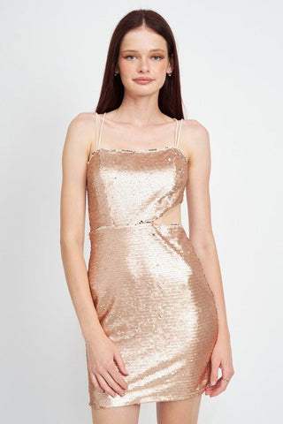 Cut Out Sequin Mini Dress from Mini Dresses collection you can buy now from Fashion And Icon online shop