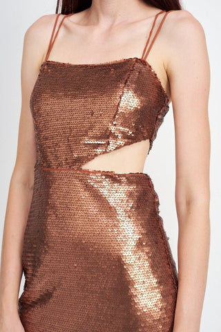 Cut Out Sequin Mini Dress from Mini Dresses collection you can buy now from Fashion And Icon online shop