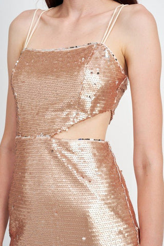 Cut Out Sequin Mini Dress from Mini Dresses collection you can buy now from Fashion And Icon online shop