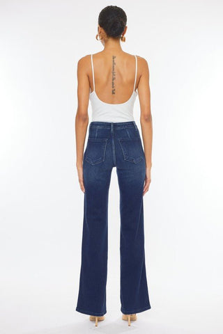 Dark Wash High Rise Relax Flare Jeans from Jeans collection you can buy now from Fashion And Icon online shop