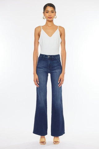 Dark Wash High Rise Relax Flare Jeans from Jeans collection you can buy now from Fashion And Icon online shop