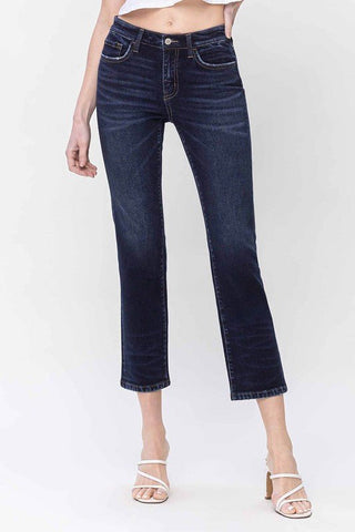 Dark Wash Mid Rise Straight Jeans from Jeans collection you can buy now from Fashion And Icon online shop