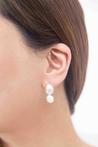 Double Pearl Earrings from Earrings collection you can buy now from Fashion And Icon online shop