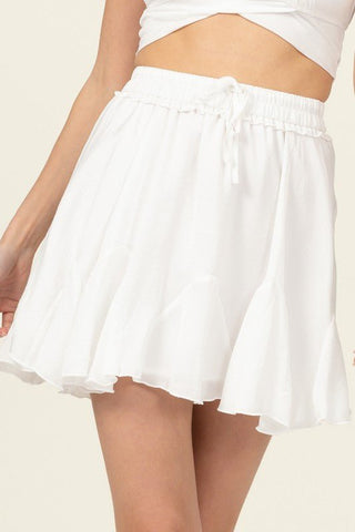 Drawstring Ruffle Mini Skirt from Mini Skirts collection you can buy now from Fashion And Icon online shop