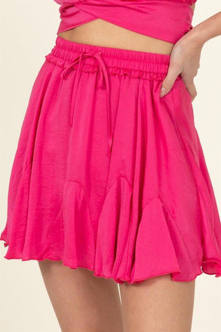 Drawstring Ruffle Mini Skirt from Mini Skirts collection you can buy now from Fashion And Icon online shop