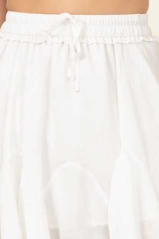 Drawstring Ruffle Mini Skirt from Mini Skirts collection you can buy now from Fashion And Icon online shop