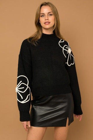 Flower Embroidery Sweater from Sweaters collection you can buy now from Fashion And Icon online shop