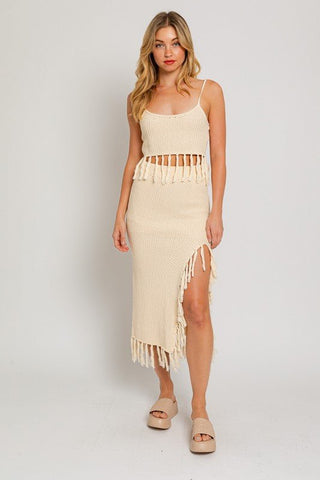 Fringe Crochet Skirt from Midi Skirts collection you can buy now from Fashion And Icon online shop