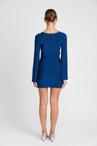 Glitter Long Sleeve Mini Dress from Mini Dresses collection you can buy now from Fashion And Icon online shop