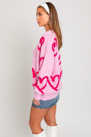 Heart Pattern Sweater from Sweaters collection you can buy now from Fashion And Icon online shop