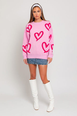 Heart Pattern Sweater from Sweaters collection you can buy now from Fashion And Icon online shop