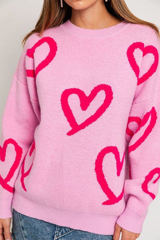 Heart Pattern Sweater from Sweaters collection you can buy now from Fashion And Icon online shop