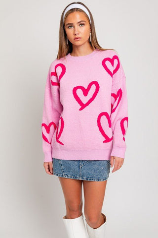 Heart Pattern Sweater from Sweaters collection you can buy now from Fashion And Icon online shop