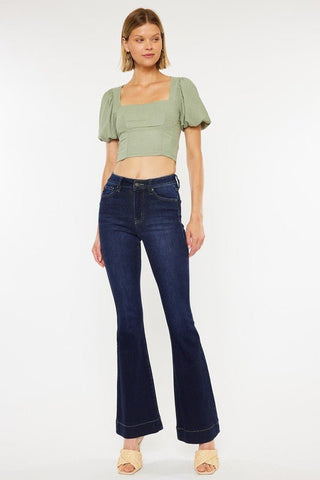 High Rise Dark Wash Flare Jeans from Jeans collection you can buy now from Fashion And Icon online shop